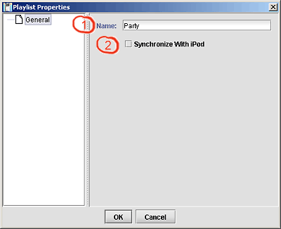 Playlist Properties - General